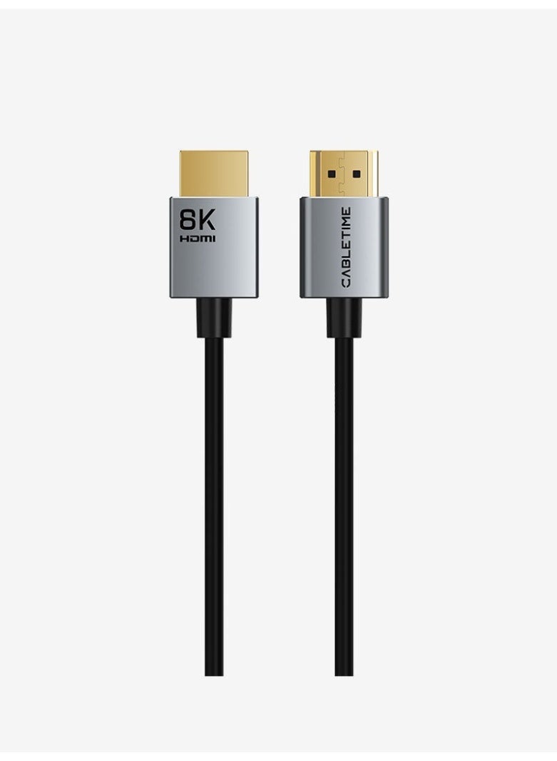 CABLETIME 8K 60HZ ULTRA SLIM HDMI 2.1 CABLE 3.8MM COMPATIBLE WITH PS5/XBOX SERIES X/ROKU TV/HDTV/BLU-RAY - Image 1